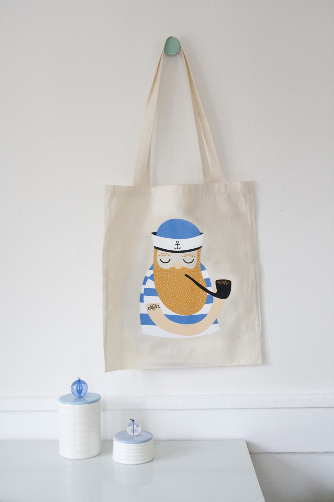 #nordic #design #graphic #illustration #danish #bright #simple #nordicliving #living #interior #kids #room #tote #bag #sailor #maritime