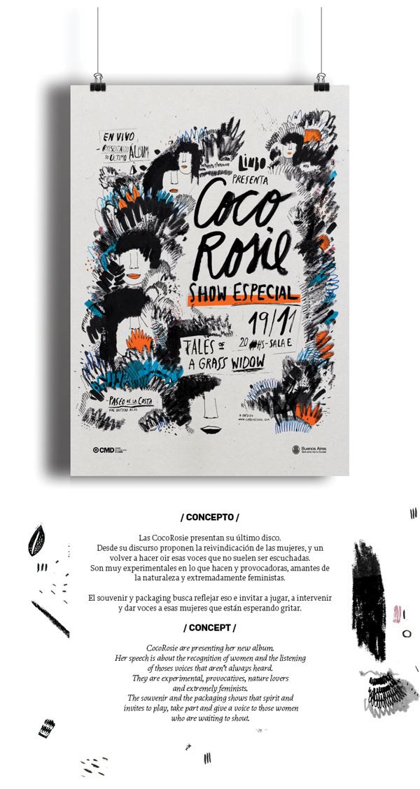 Pressbook / Recital CocoRosie on Behance #coco #music #illustration #poster #rosie