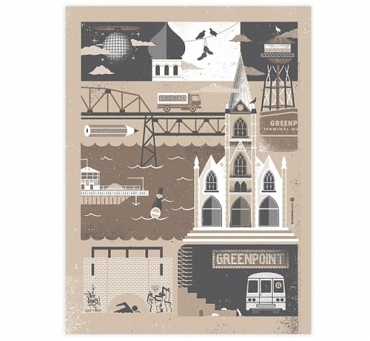 Greenpoint Brooklyn — Two Arms Inc. #two #greenpoint #illustration #arms #inc #brooklyn
