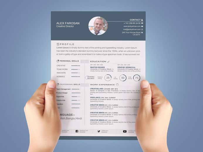 Complete Resume - Free Resume Template with Cover Leter and Business Card