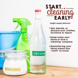 Start Cleaning early to lessen stress when moving