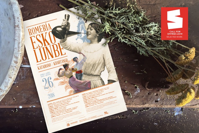 selected bilbao 2019, diseño cartel, romería kuartango, eskolunbe kuartango, diseño gráfico Araba, beatriz sancho