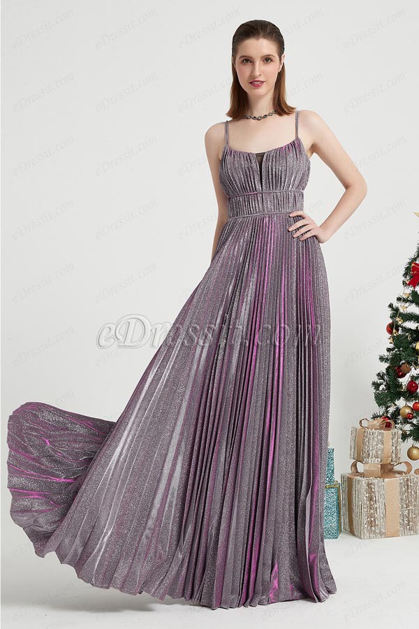 eDressit Purple Spaghetti Sparkle Elegant Party Prom Dress (00202806)