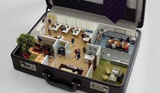 Still-life / Set Design on the Behance Network #model #office #suitcase #serialcut