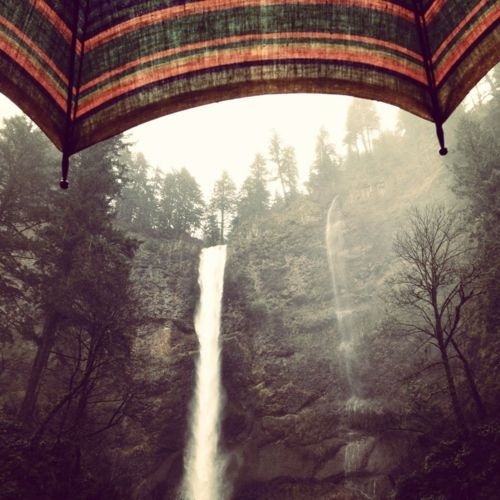 multnomah falls by lucy xuan minh #photo #waterfall #umbrella