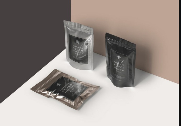 Aluminium Foil Standing Pack Mockup Free
