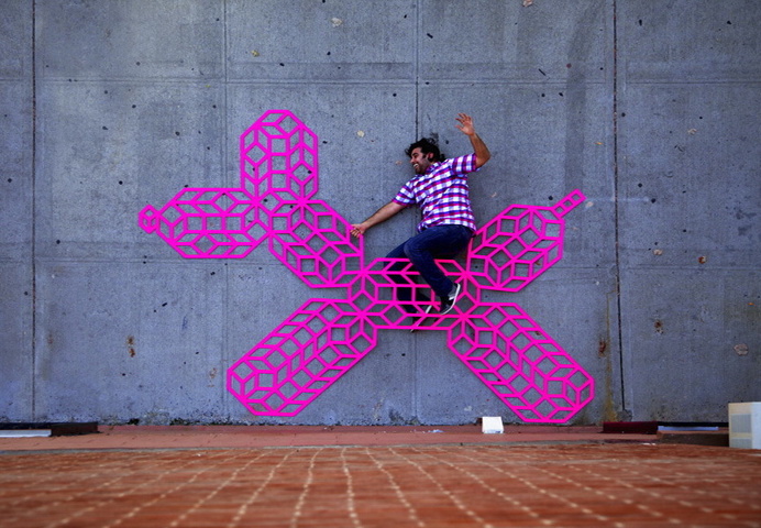 street art, installation, pink, minimal, sculpture