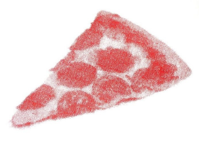 Pizza Ghost | Dan Bina #art #pizza #drawing #ink #paper #pepperoni #slice #new york #ghost #ny #nyc #dan bina #brooklyn