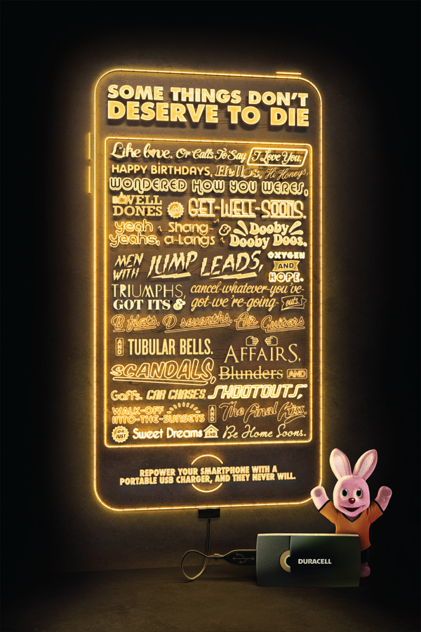Duracell: Some things don't deserve to die #print #typography