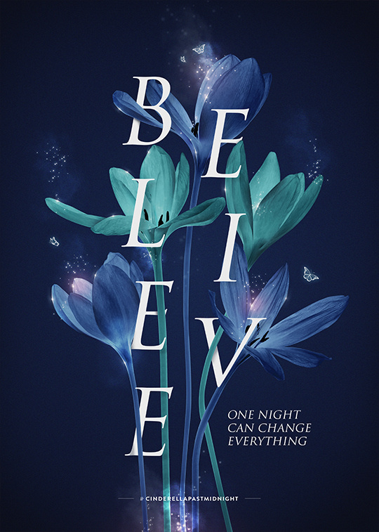 Cinderella Past Midnight: lettering, title treatment, UI