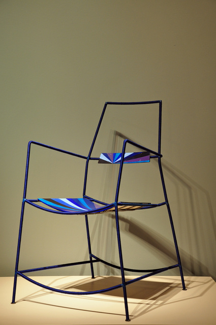 Chair, 2016 Steel-tube, threads Gilbert Bretterbauer 32 7/10 × 17 9/10 × 23 3/5 in 83 × 45.5 × 60 cm