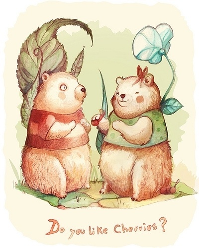 Do you like Cherries? | Flickr - Photo Sharing! #cute #illustration #prairie #dog