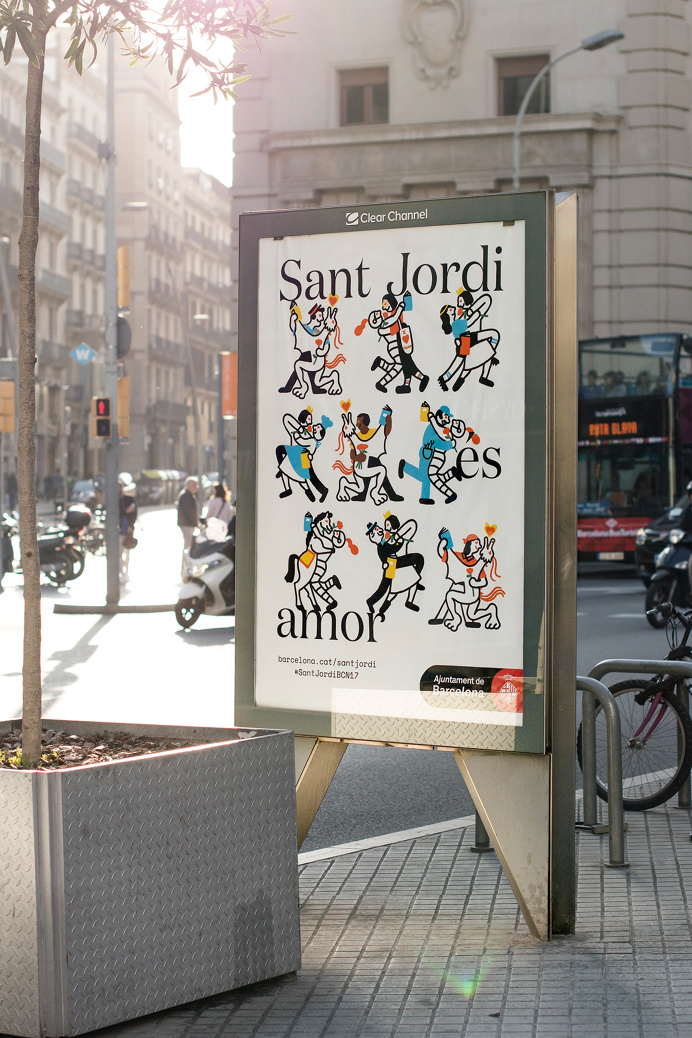 Visual identity and poster designed by Requena featuring illustration by Olga Capdevila for Sant Jordi Festival 2017