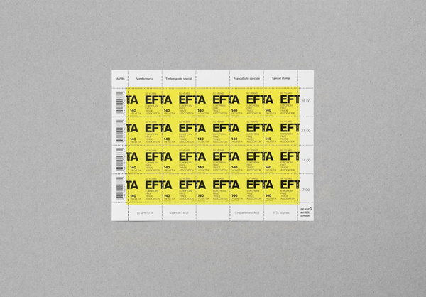 EFTA stamp : DEMIAN CONRAD DESIGN #stamp #yellow