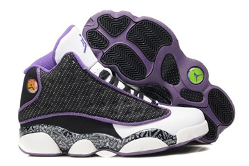 Jordan 13 GS Black White Purple Nike Womens Size Basketball Shoes #shoes