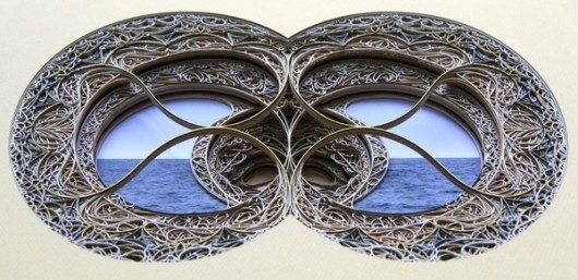 Cut Paper Sculptures look like 3D Stained Glass | WANKEN - The Art & Design blog of Shelby White #art #sculpture #paper #laser cut