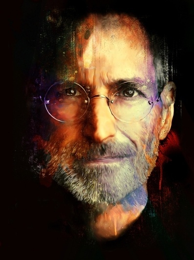 Steve Jobs on the Behance Network #steve #apple #jobs #portrait #painting #mac
