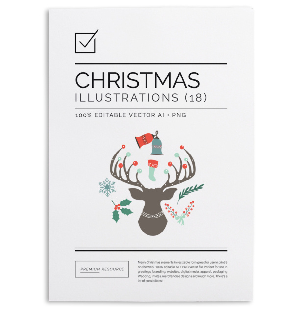 Merry Christmas Clip Art & Illustrations Set $9.00 This neat Christmas illustration/clip art set can help you design your christmas & new ye