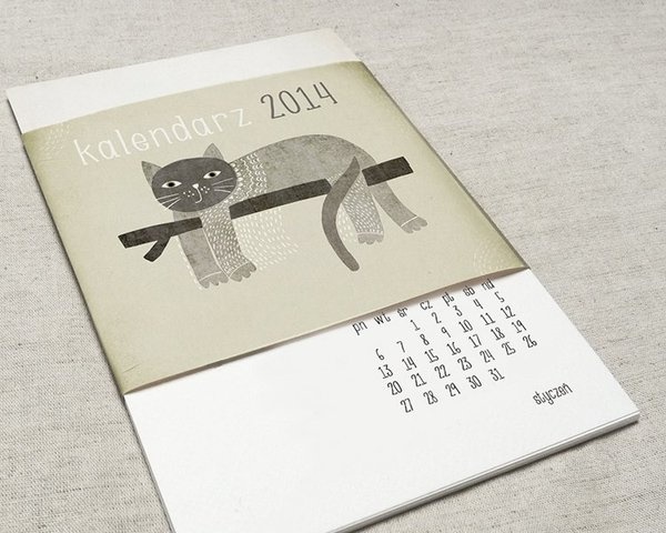 Kalendarz Koty 2014 #illustration #calendar #cat