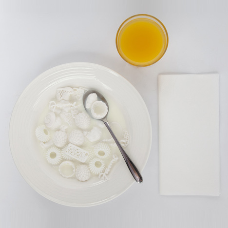 Print Shift 3D printed food #print #white #3d #food