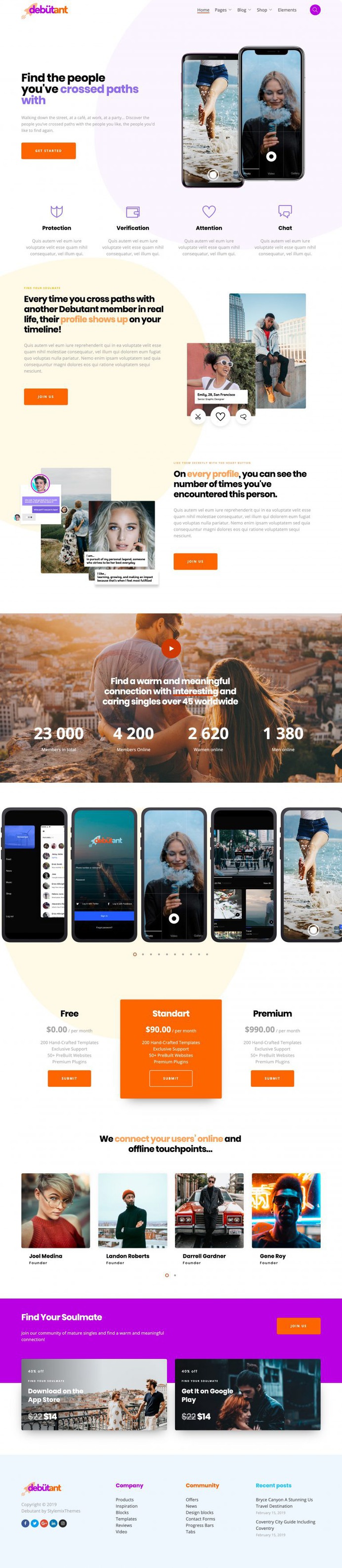 Debutant – Landing Page