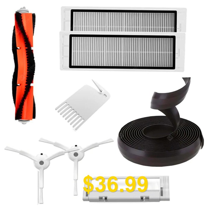 Invisible #Wall #Side/Rolling #Brush #and #Cover #Accessories #for #Xiaomi #Robot #Vacuum #- #MULTI