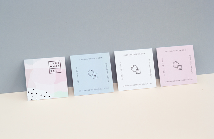 Uncommon deux branding kati forner beautiful minimal mindsparkle mag soft color colors pink baby blue graphic design print letterhead busine