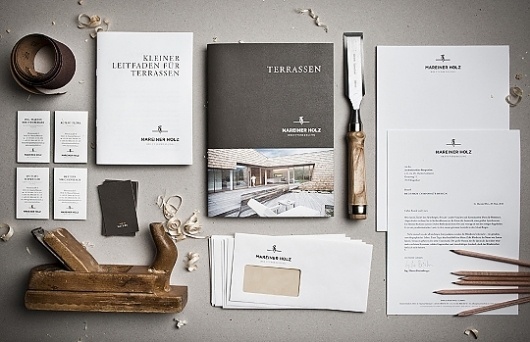 Mareiner Holz - corporate identity & design on the Behance Network #stationary #branding #print #logo #still #life