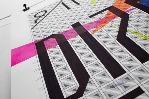 Designeyland / Dizajnilend on Behance #frame #croatia #fluorescent #portfolio #design #color #workshop #review #paint #triangle #behance #handmade #poster #acryl #type