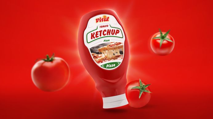 Vital tomato ketchup packaging design - visual http://petya.design