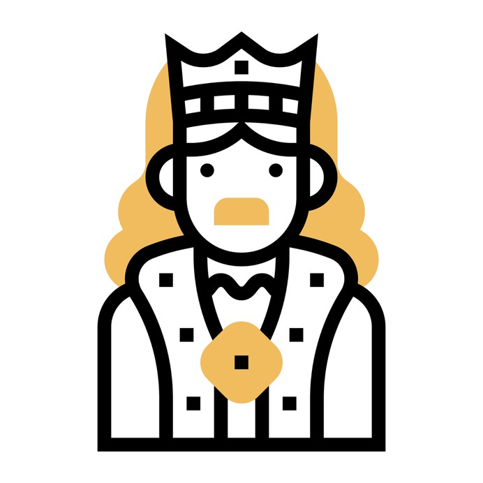 See more icon inspiration related to king, crown, monarchy, costume, leader, royal, user, emperor, medieval, fashion, avatar, person and people on Flaticon.