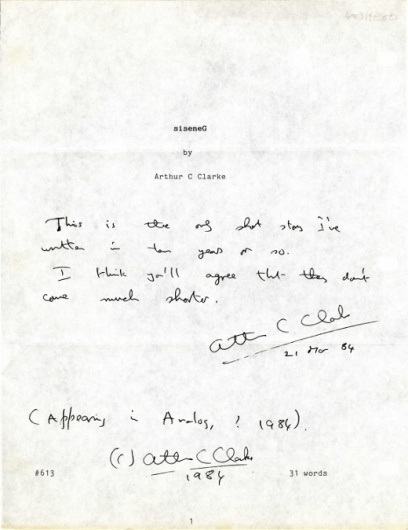 Letters of Note: siseneG #clarke #c #note #hand #writing #arthur #paper