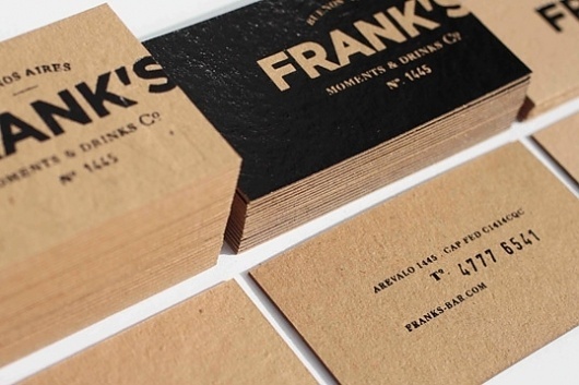 Frank's Moments & Drinks : Lovely Stationery . Curating the very best of stationery design #business #card #black #brown #collateral #paper