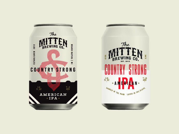 Early Beer Can Concepts for The Mitten typography monogram packaging design baseball brewery beer emblem can design cans mitten brewing co. art direction full circle ____ Josh Kulchar