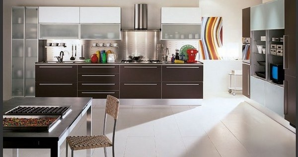 Kitchen with abstract painting decor #decor #kitchen #for #art #paintings