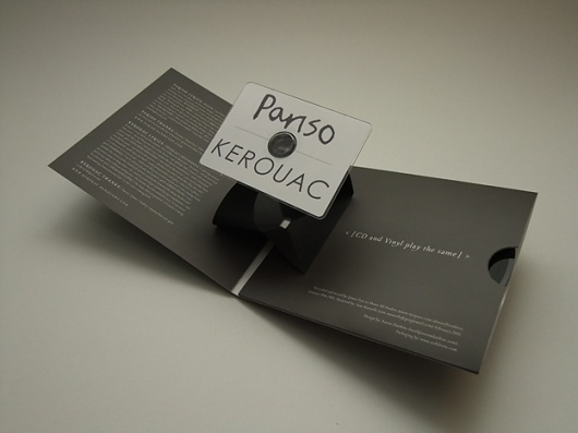 Pariso / Kerouac Split – 5inch vinyl / Pop up business card CD − ACDSleeve #cover #aaron #sleeve #dawkins