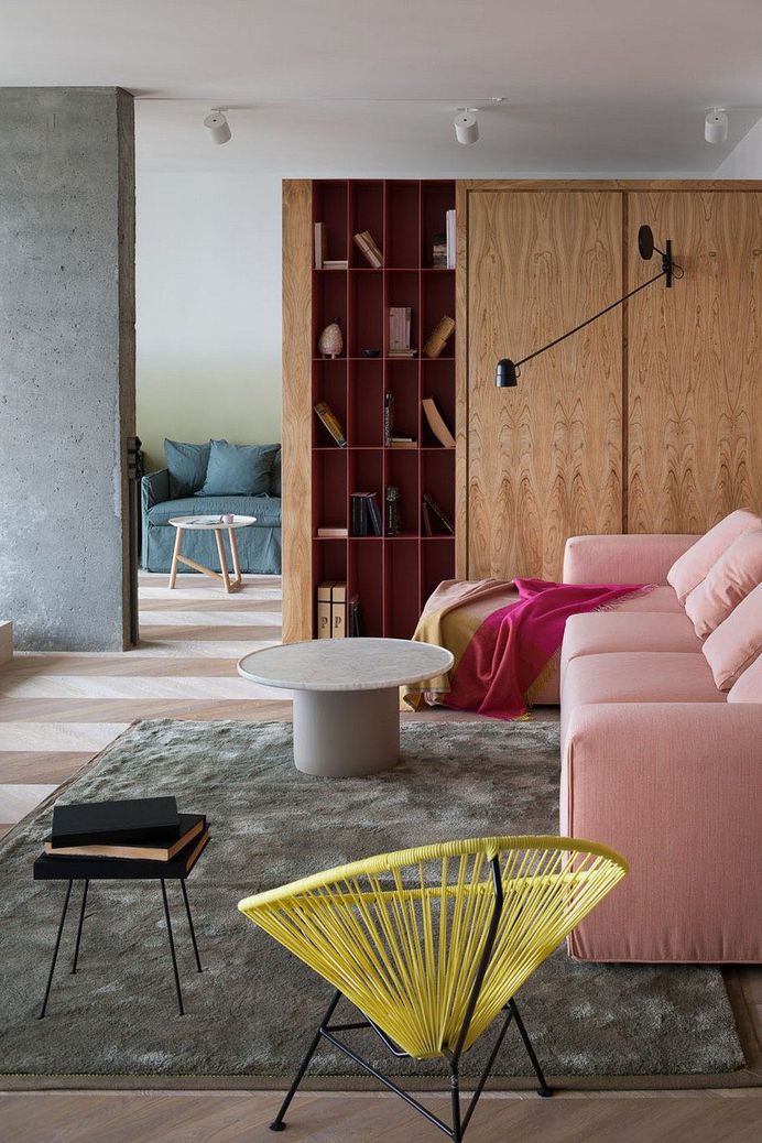 Modern Concrete Apartment Softened By The Wooden Notes in Kiev 3