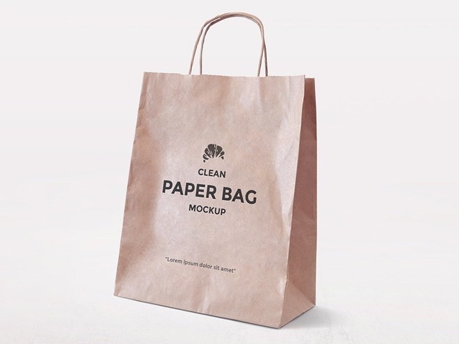 Free Minimal Paper Bag Mockup PSD