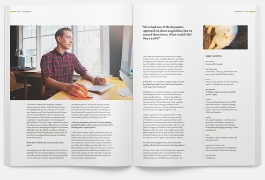 Offscreen Magazine — the people behind bits & pixels — Issue 1 #spread #print #editorial #magazine