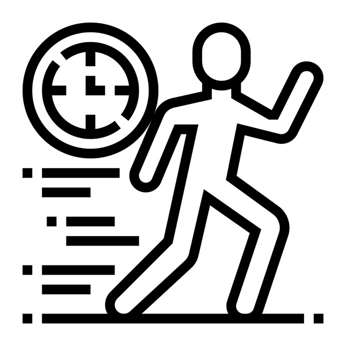 See more icon inspiration related to quick, run, fast, clock, work, stickman, time and date and people on Flaticon.