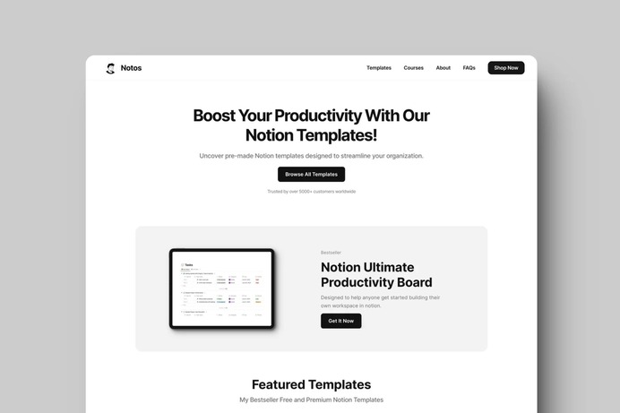 Notos - Notion Creator 
@framer
 Template  
A Notion-inspired portfolio site template.   

Preview &rarr; https://notos.framer.website/?via=da29aff 