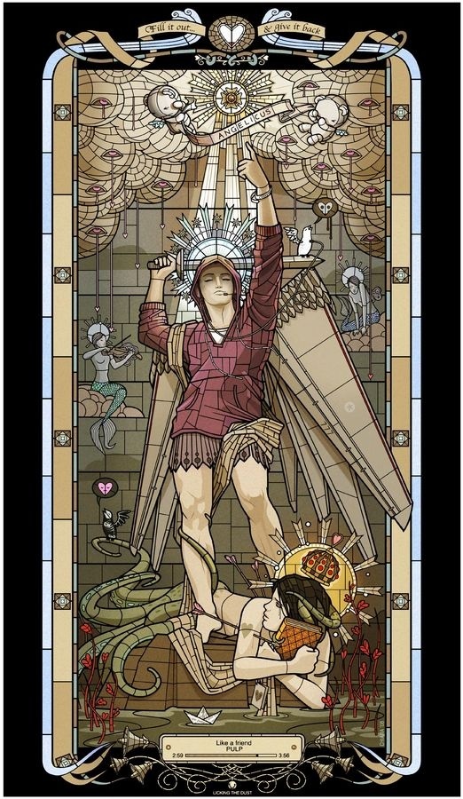 saint michaelÂ |Â Popwhore 2012 #vector #glass #illustration #saint #milk #stained