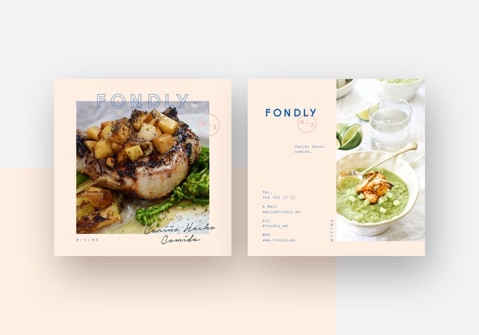 Fondly Corporate Design - Mindsparkle Mag Beautiful identity created for Fondly, a catering service, by Andrés Domínguez in Mexico. #identity #branding #design #color #photography #graphic #design #gallery #blog #project #mindsparkle #mag #beautiful #portfolio #designer