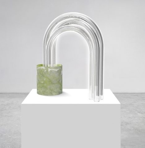The Spring lamps are made from ribbed glass tubes that appear to be erupting from a marble base - Mathieu Lehanneur