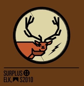 Surplus, Elk #mark #deer #elk #surplus #lightning #bolt #logo