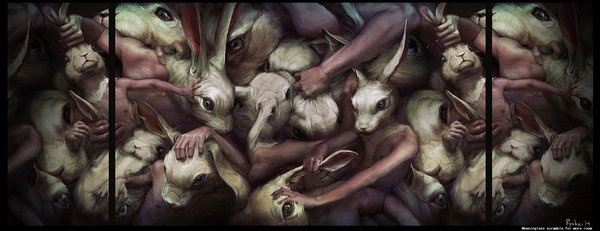 Meaningless scramble for ... by Ryohei Hase on deviantART #ryohei #rabbits