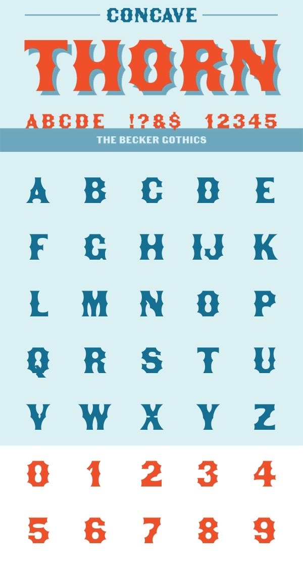 This is the Concave font from my Becker Gothics type family. If you would like to support Daily Type Specimen,Â buy the Becker Gothics at Du #type #specimen #font #typography