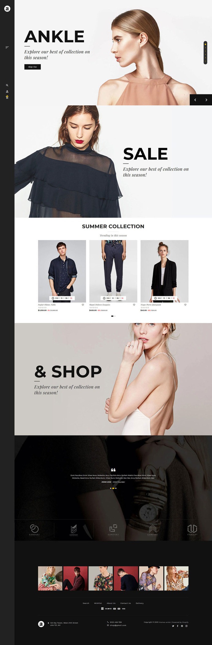 #ankle - #Fashion #Boutique - #Shopify Multi purpose Responsive #Theme | #TemplateTrip #eCommerce #Website #Design