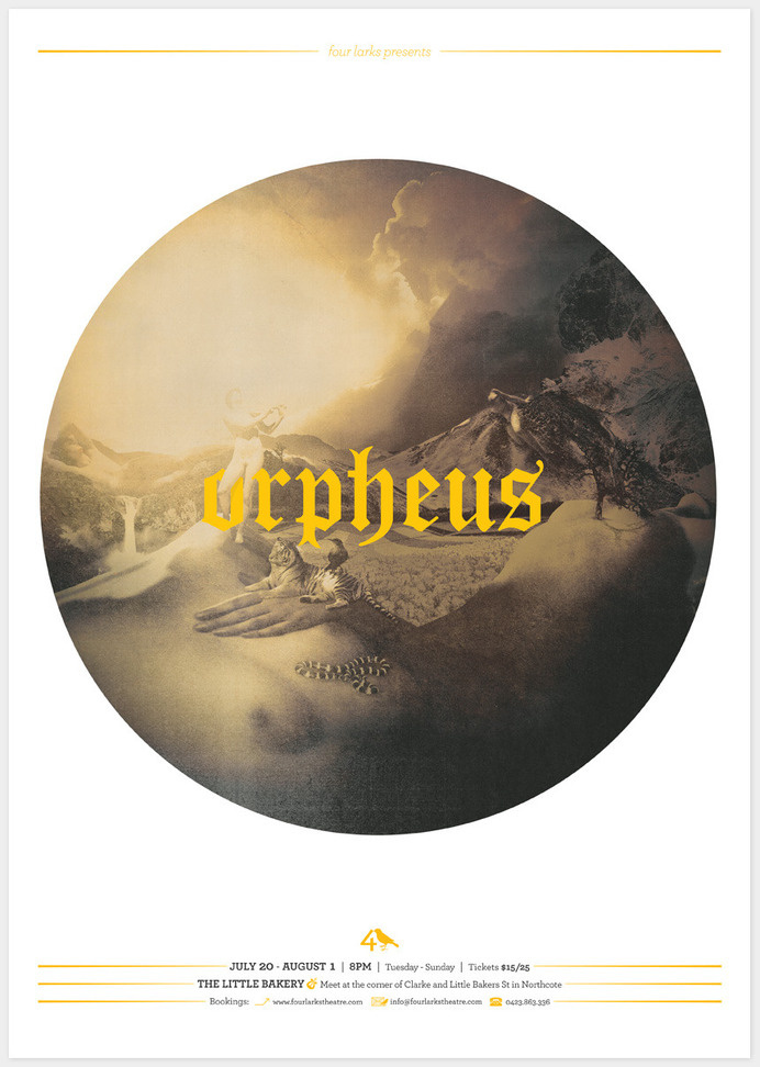 Orpheus - Stephanie Butterworth #branding #theatre #photomontage #poster #collage #monochromatic