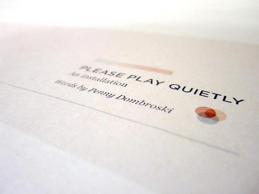 Please Play Quietly on the Behance Network #print #art